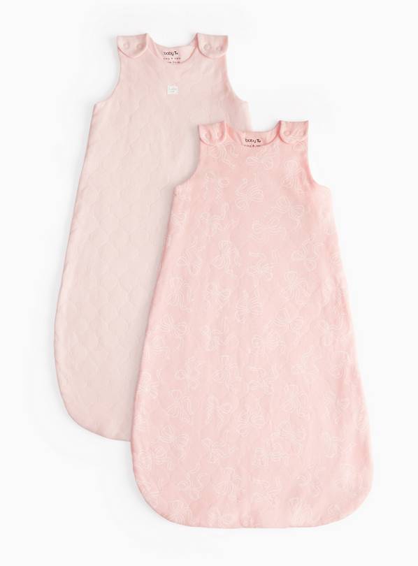 Pink Bow Print 1.5 Tog Sleeping Bags 2 Pack 12-18 months